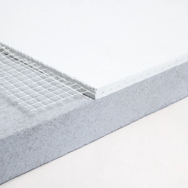 Clima Redboard Pro sample with finishing plaster and embedded mesh Clima Redboard Pro sample with finishing plaster and embedded mesh
