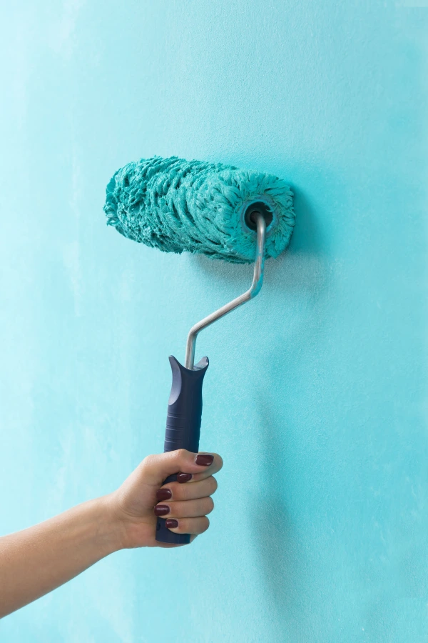 Auro Paint being applied by roller Auro Paint being applied by roller